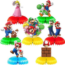 Conjunto de 7 peças centrais em formato de favo de mel do Mario3D