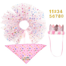 Hundebursdagsbandanasett rosa justerbart antrekk