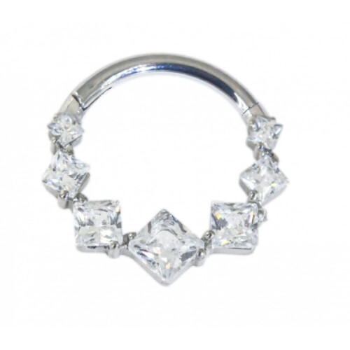 Argola nasal de titânio com microzircônias cúbicas