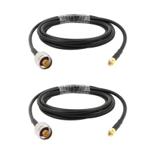 2X N Type Male to SMA Male 2 Meters Antenna Coaxial RG58 Cable Connector