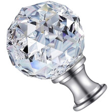 Boutons d'abat-jour LEORX, lampe ronde en cristal argenté, lot de 1