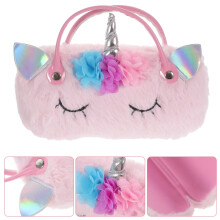 LEORX Kawaii Glasses Case Pink PU 1 Piece