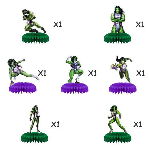 Dekorace na stůl s motivem She-Hulk, 7 ks 2