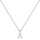 Sterling Silver Initial Pendant Necklace A-Z on Figaro Chain 6