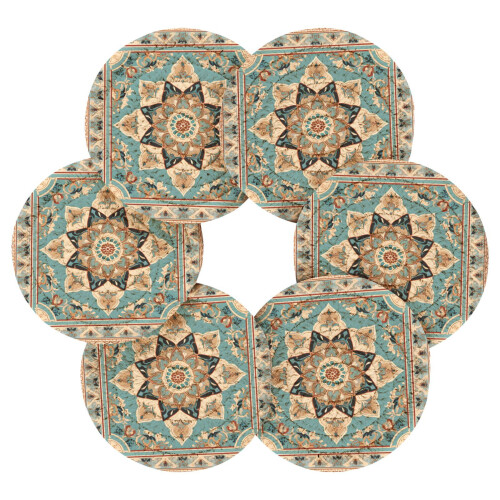 Mandala Boho onderzetters set van 6 stuks met houder 1
