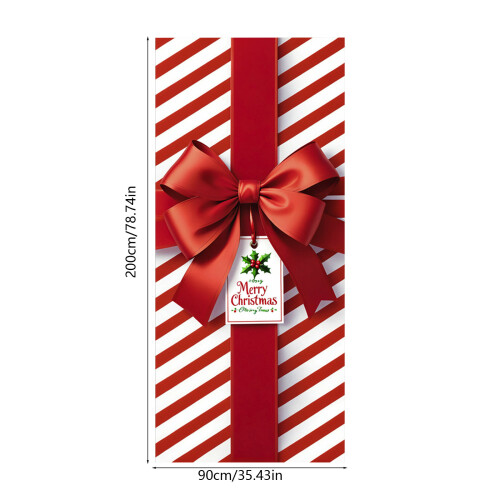 Painel de Natal para Porta com Laço Vermelho 35,478,7 polegadas 1