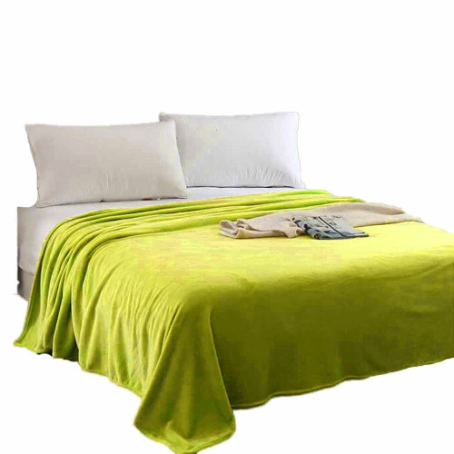 Soft Fleece Bed Blanket Microfiber 1pc Green