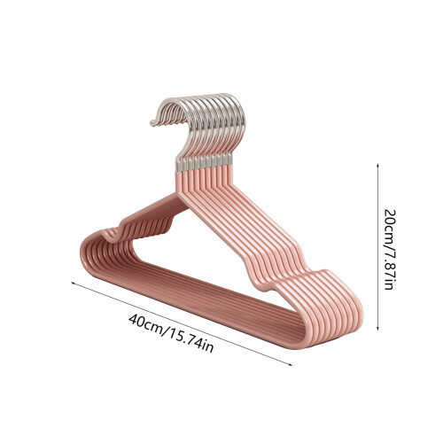 Cabides de metal antiderrapantes, pacote com 10 unidades, rosa. 2