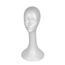 女性人头模特 泡沫材质 长颈 假发眼镜展示架