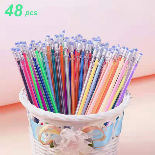 Recharges pour stylos de couleur, 48 pièces, plastique, 1 ml 1