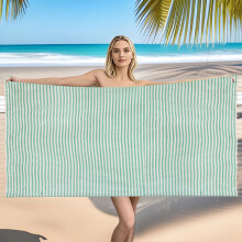 Rojtos Csíkos Strandtörölköző 145x95 cm Zöld