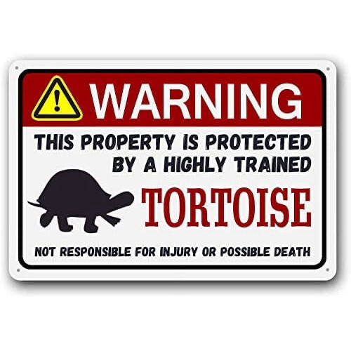 Μεταλλική προειδοποιητική πινακίδα Redfoot Tortoise 8x12 ίντσες
