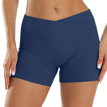 Pantalones cortos deportivos de mujer con cintura alta y fruncido
