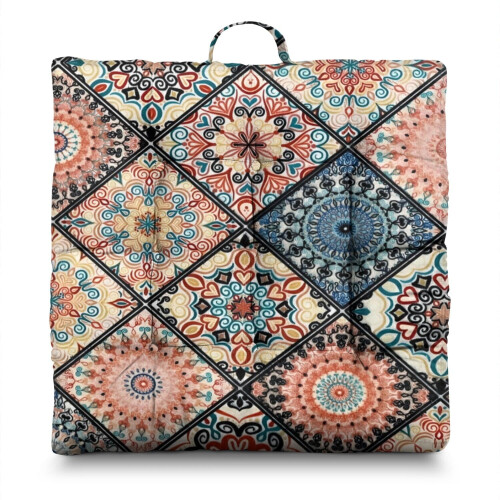 Meditační polštář Boho samet 22x22 palců