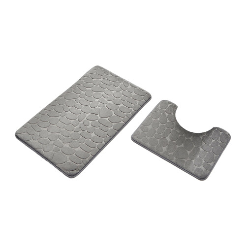 Ensemble de 2 tapis de bain en mousse avec dos antidérapant
