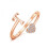 Sterling Silver Heart Initial Ring Rose Gold Plated 1