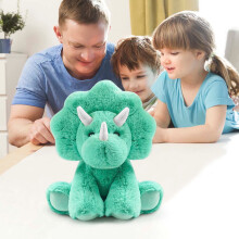 Triceratops pluche speelgoed, 23 cm, zachte, realistische dinosaurus
