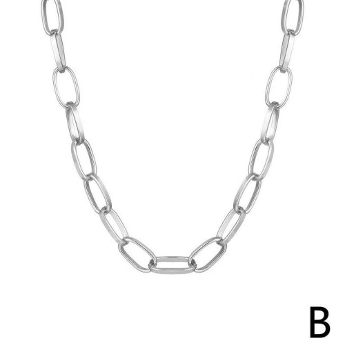 Chunky Thick Link Chain Choker Necklace Silver Gold Plated