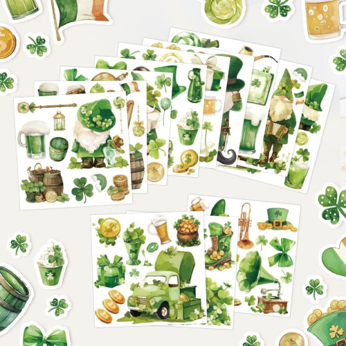 St. Patricks Day rub-on transfers 12 stk. 14x14 cm 2