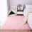 Fluffy plysjteppe rosa, raggete, sklisikkert bakside 39x63 5