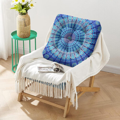Almofada de meditação de chão boho quadrada de veludo de 56 cm (22 polegadas) 2