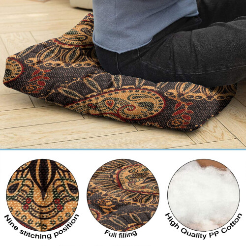 Μαξιλάρι διαλογισμού με μοτίβο boho paisley 22x22 ίντσες 2