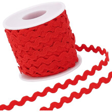 RIC Rac Trim Ribbon Red Wave Fringe 5mm 25m