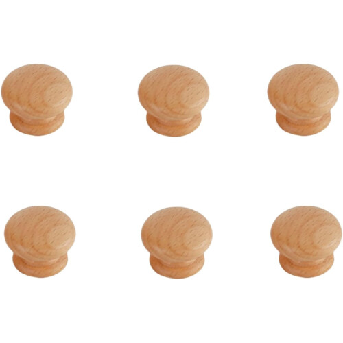 Wooden Cabinet Knobs Solid Wood 6 pcs 96 mm