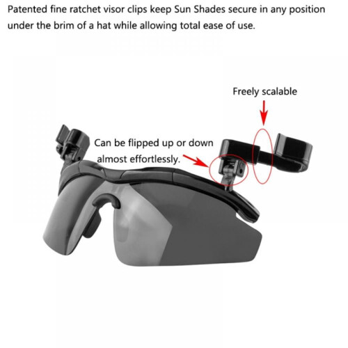 Clip-on Cap Sun Glasses Adjustable Slide Design 2