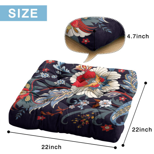 Μαξιλάρι δαπέδου Paisley Boho Square 22x22 ίντσες 2