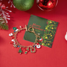 Christmas Charm Bracelet Alloy Link Chain with Santa