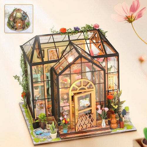 Miniature House Kit with LED Light 200200180 mm