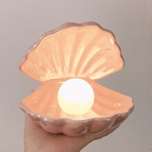 Lampe sirène en céramique rose, 1 pièce, 16,5 x 15 cm