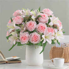 Flor artificial para decoração de casa, casamento, arranjo de flores portátil para parede, rosa, outono, novo produto