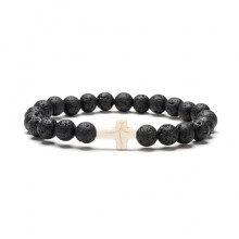 Pulseira de contas de ônix e olho de tigre, joia religiosa para