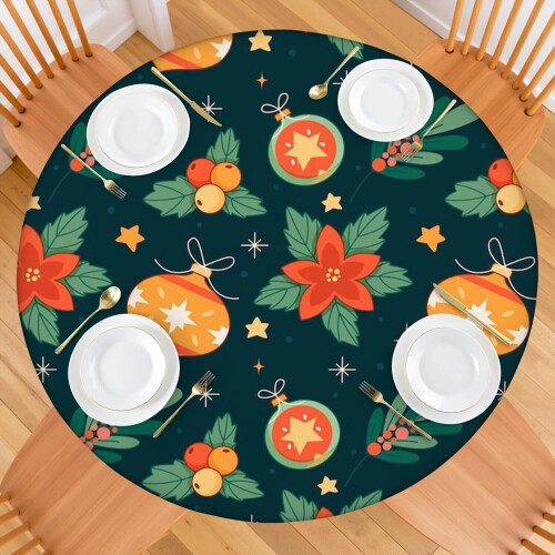Runde Tischdecke, elastisch, 52 Zoll (ca. 132 cm) 1