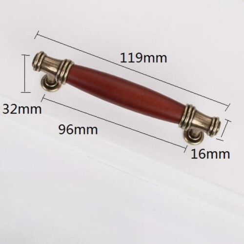 Wooden Cabinet Knobs Bronze Rosewood 2 pcs 96 mm 1