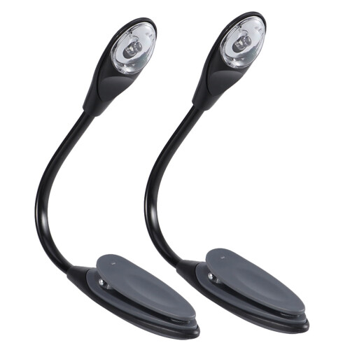 Lampe de lecture LED noire en plastique (2 pièces) 2