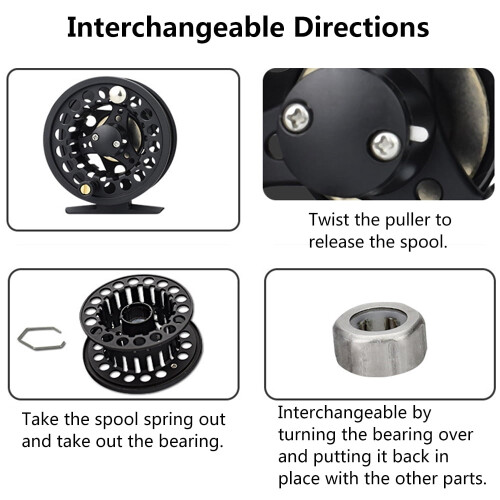 Aluminium Alloy Fly Reel Left/Right Hand 95mm Silver 1