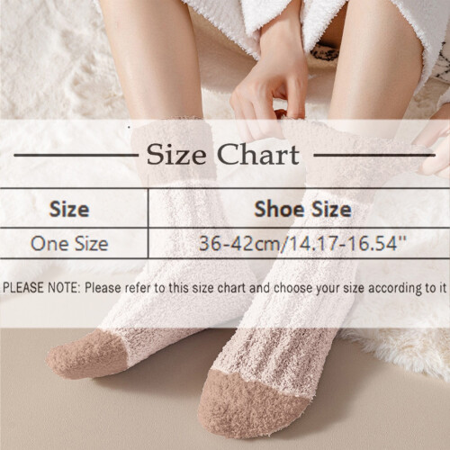 Dame Fluffy House Socks Bløde, Fuzzy Thermo Crew 2
