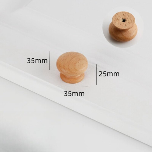 Wooden Cabinet Knobs Solid Wood 6 pcs 96 mm 1