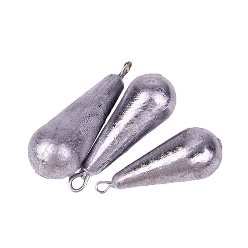 Fishing Sinker Lead Weight Silver Raindrop Shape 80g 2