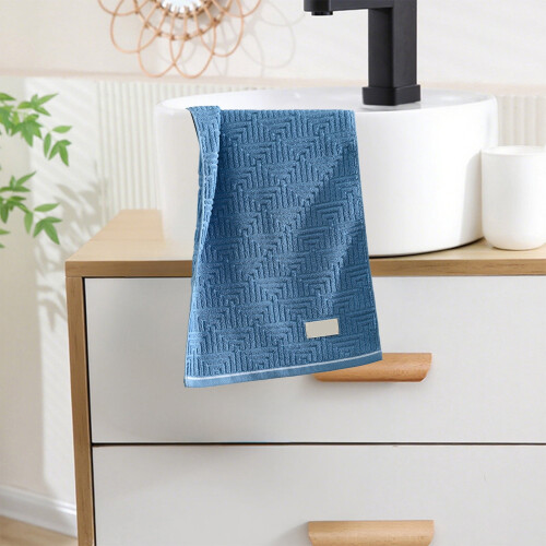 Decorative Hand Towel Blue Absorbent Soft 2-Pack 1