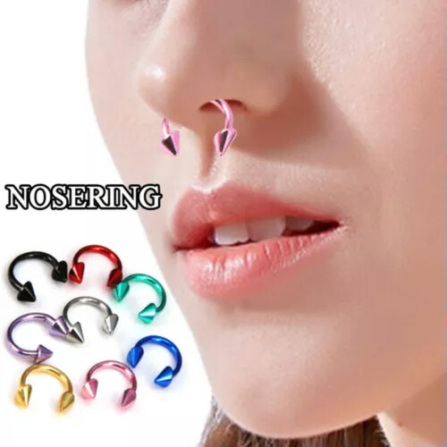 Neusring, delicate sieraden, septum piercing, rood 1