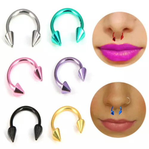 Neusring, delicate sieraden, septum piercing, rood 2