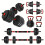 5-in-1 adjustable dumbbell set 20/30/40/90 lbs with 2