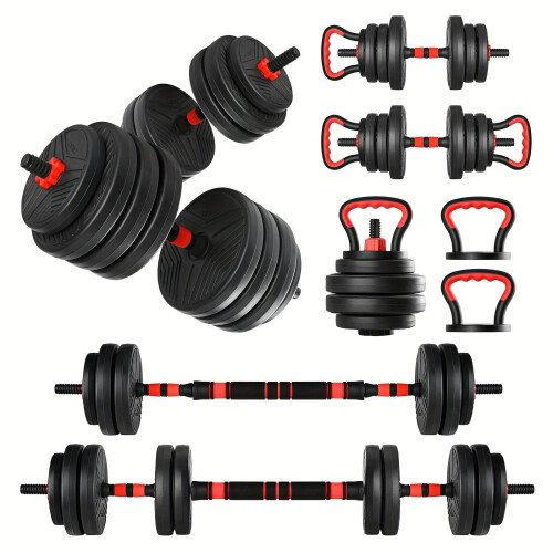 5-in-1 adjustable dumbbell set 20/30/40/90 lbs with 1