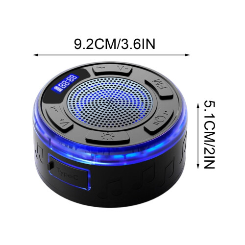 IPX7 waterdichte doucheluidspreker met RGB-led en afneembare behuizing 1