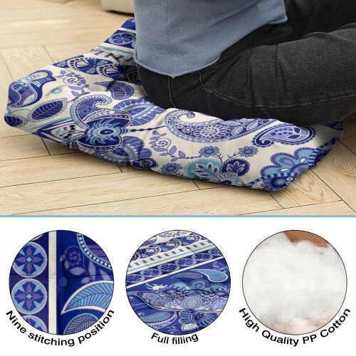 Μαξιλάρι διαλογισμού Boho με εκτύπωση Paisley 22x22 ίντσες 1