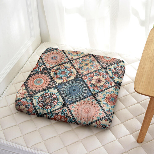 Meditační polštář Boho samet 22x22 palců 1